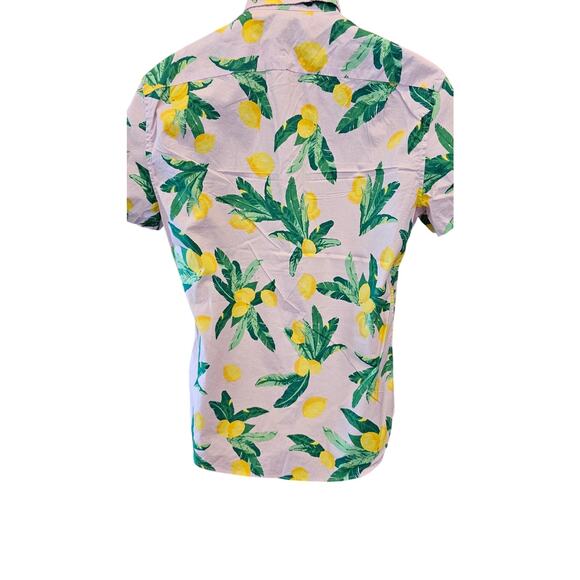 J crew flex stretch lemon floral fun print short sleeve button up preppy M EUC - Picture 3 of 8
